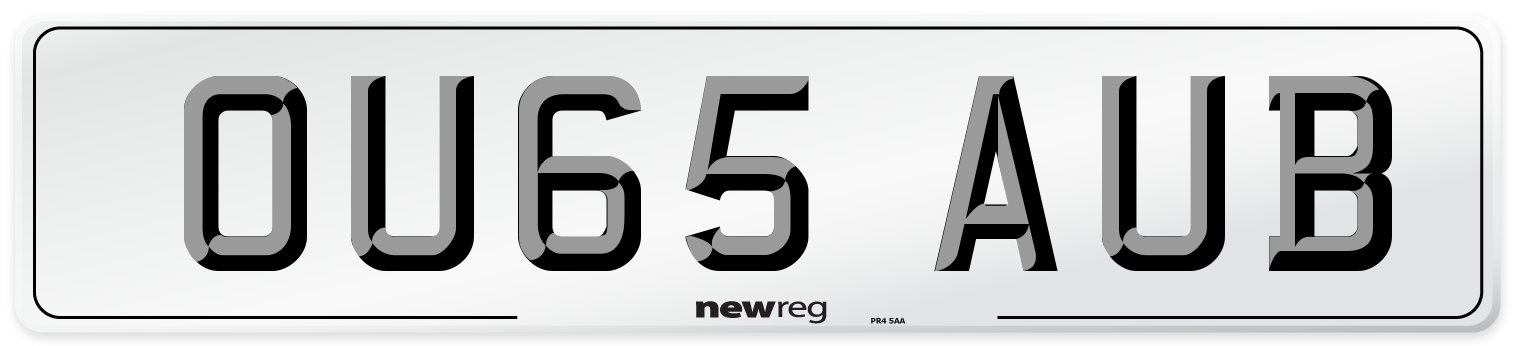 OU65 AUB Number Plate from New Reg